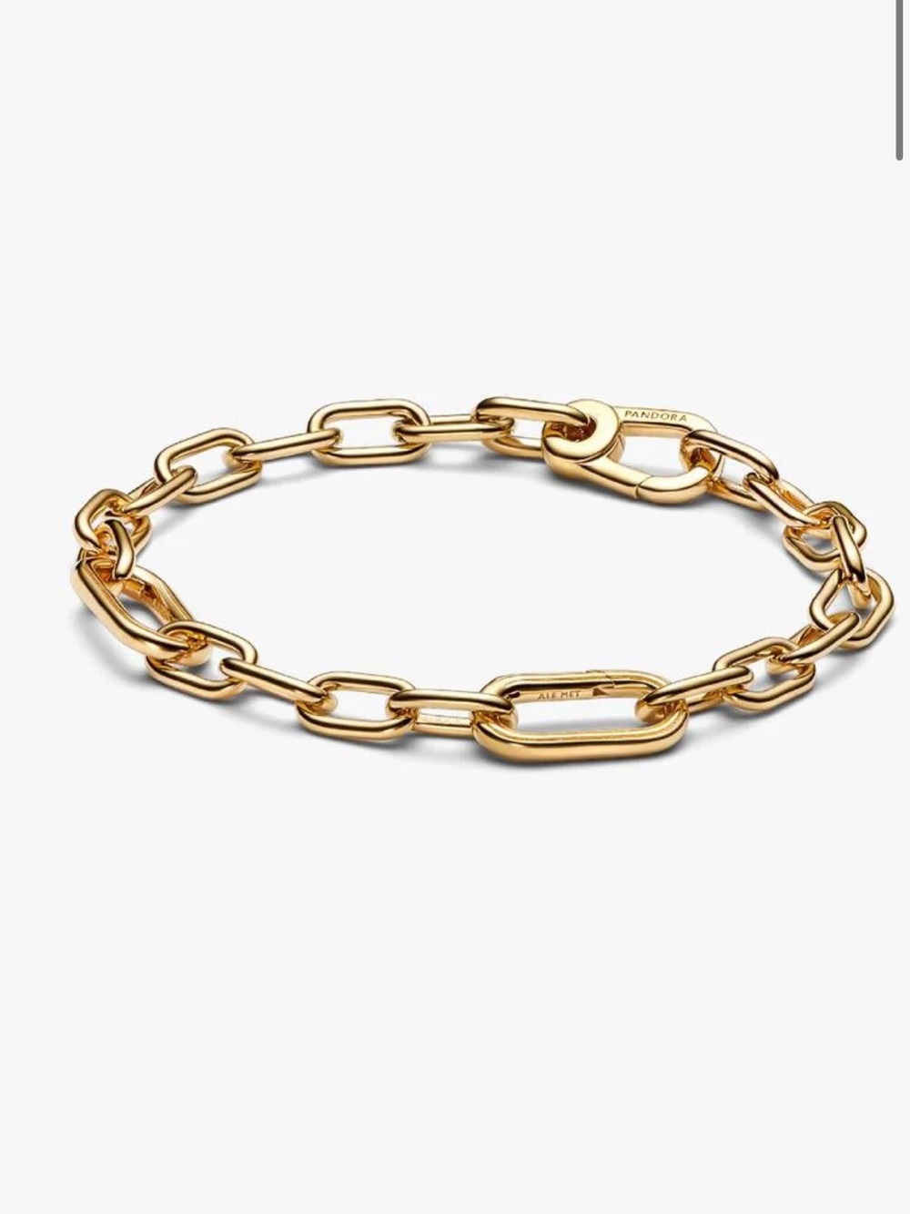Pandora Gold Small Link Chain Bracelet with Pave Double Styling Link